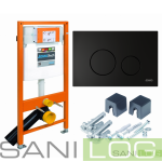 JOMOTech stelaż WC H=1120 + wspornik + przycisk SWITCH czarny matowy 