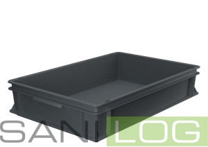 Euronorm box from Werit, gray 600 x 400 x 120 mm