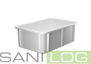 Skrzynka sztaplowana z uchwytem  U biała / 60x40x21,5