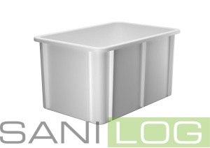 Skrzynka sztaplowana z uchwytem U biała 60x40x32 cm