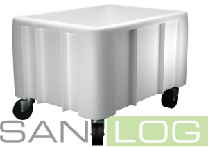 Kontener na kółkach 140 l biały 80x60x55 cm