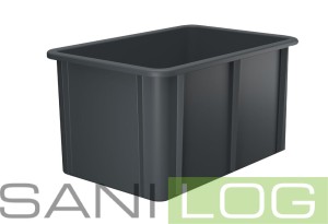 Skrzynka sztaplowana z uchwytem U szara 60x40x32 cm