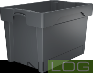 Pojemnik obrotowy do sztaplowania TWISTBOX szary 60x40x40cm