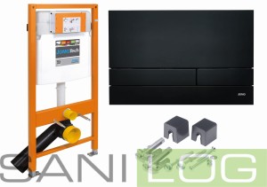 JOMOTech stelaż WC H=1120 + wspornik + przycisk EXCLUSIVE 2.0 czarny mat