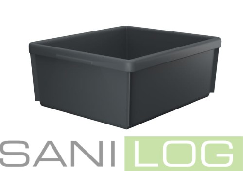 Skrzynka do sztaplowania i Taca w kolorze szarym / 52,5x45,5x22cm