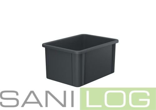 Skrzynka z uchwytem brzegowym U w kolorze szarym / 40x30x21cm