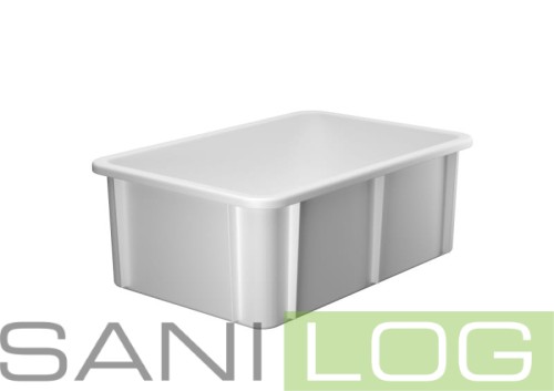 Skrzynka sztaplowana z uchwytem U biała / 60x40x21,5