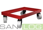 Rollwagen für EURONORM-Kisten rot 60 x 40 cm