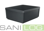 Stackable box/tray in gray 52.5x45.5x22cm