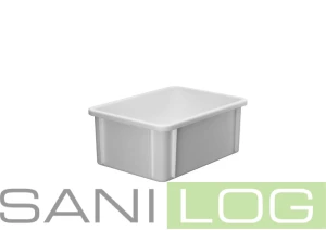 Stackable box with U-edge handle white/40×30×16.5 cm+