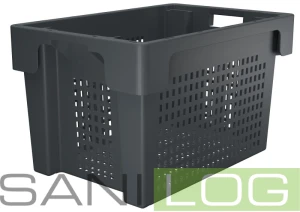 Black stack and nest container DSB-N 60x40x35 cm+