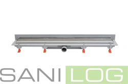 Duschwandablauf EXCLUSIVE WALL 40/in der Farbe Silber/Ablaufgitter zeiseitig FLIS/länge 650 mm