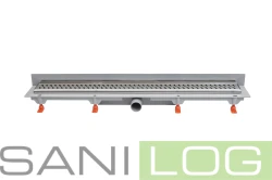 Wandduschablauf EXCLUSIVE WALL 40/in Silber/Ablaufgitter EXCLUSIVE/länge 750 mm