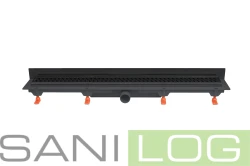   Wandduschablauf EXCLUSIVE WALL 40/in Schwarz/Ablaufgitter EXCLUSIVE/länge 750 mm 