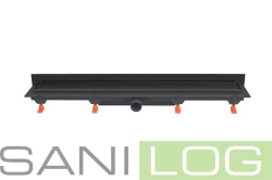 Wandduschablauf EXCLUSIVE WALL 40/in der Farbe schwarz/Ablaufgitter zeiseitig FLIS/länge 750 mm