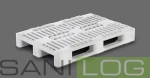 Paleta higieniczna H1 1200x800 biała, zamknięta płoza, kant, występ