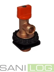 Brass shut-off valve with mounting for the SLK and SLS systems